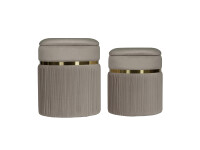 Hocker Zora 325 2er-Set Taupe / Gold